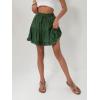 imageALCEA ROSEA Womens Ruffle Mini Skirt with Pants Elastic High Waist Flared Flowy Tiered Swing Party Club Short Skirt 78877888green