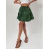 imageALCEA ROSEA Womens Ruffle Mini Skirt with Pants Elastic High Waist Flared Flowy Tiered Swing Party Club Short Skirt 78877888green