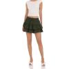 imageALCEA ROSEA Womens Ruffle Mini Skirt with Pants Elastic High Waist Flared Flowy Tiered Swing Party Club Short Skirt 7887Army Green