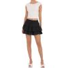 imageALCEA ROSEA Womens Ruffle Mini Skirt with Pants Elastic High Waist Flared Flowy Tiered Swing Party Club Short Skirt 7887Black