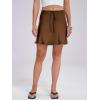 imageALCEA ROSEA Womens Satin Mini Skirt Drawstring Flared Flowy Short Club Casual Skirts 78227822brown