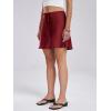 imageALCEA ROSEA Womens Satin Mini Skirt Drawstring Flared Flowy Short Club Casual Skirts 78227822burgundy