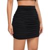 imageALCEA ROSEA Womens Mini Skirt Sexy Leopard Print Ruched High Waist Pencil Bodycon ALine Skirts for Women 7858Black