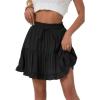imageALCEA ROSEA Womens Ruffle Mini Skirt with Pants Elastic High Waist Flared Flowy Tiered Swing Party Club Short Skirt 78877888black