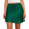 imageALCEA ROSEA Womens Satin Mini Skirt Drawstring Flared Flowy Short Club Casual Skirts 78227822dark Green