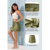 imageALCEA ROSEA Womens Elegant Silky Satin Mini Skirt High Waist Short Skirt Leopard Print Mini A Line Skirts for WomenArmy Green