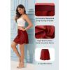 imageALCEA ROSEA Womens Elegant Silky Satin Mini Skirt High Waist Short Skirt Leopard Print Mini A Line Skirts for WomenBurgundy