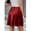 imageALCEA ROSEA Womens Elegant Silky Satin Mini Skirt High Waist Short Skirt Leopard Print Mini A Line Skirts for WomenBurgundy