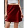 imageALCEA ROSEA Womens Elegant Silky Satin Mini Skirt High Waist Short Skirt Leopard Print Mini A Line Skirts for WomenBurgundy