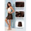 imageALCEA ROSEA Womens Elegant Silky Satin Mini Skirt High Waist Short Skirt Leopard Print Mini A Line Skirts for WomenDark Brown