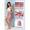 imageALCEA ROSEA Womens Elegant Silky Satin Mini Skirt High Waist Short Skirt Leopard Print Mini A Line Skirts for WomenDusty Rose