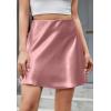 imageALCEA ROSEA Womens Elegant Silky Satin Mini Skirt High Waist Short Skirt Leopard Print Mini A Line Skirts for WomenDusty Rose