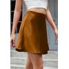 imageALCEA ROSEA Womens Elegant Silky Satin Mini Skirt High Waist Short Skirt Leopard Print Mini A Line Skirts for WomenGlod