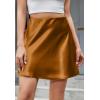 imageALCEA ROSEA Womens Elegant Silky Satin Mini Skirt High Waist Short Skirt Leopard Print Mini A Line Skirts for WomenGlod