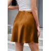 imageALCEA ROSEA Womens Elegant Silky Satin Mini Skirt High Waist Short Skirt Leopard Print Mini A Line Skirts for WomenGlod
