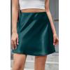 imageALCEA ROSEA Womens Elegant Silky Satin Mini Skirt High Waist Short Skirt Leopard Print Mini A Line Skirts for WomenGreen