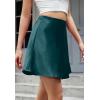 imageALCEA ROSEA Womens Elegant Silky Satin Mini Skirt High Waist Short Skirt Leopard Print Mini A Line Skirts for WomenGreen