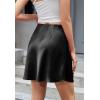 imageALCEA ROSEA Womens Elegant Silky Satin Mini Skirt High Waist Short Skirt Leopard Print Mini A Line Skirts for WomenJet Black