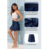 imageALCEA ROSEA Womens Elegant Silky Satin Mini Skirt High Waist Short Skirt Leopard Print Mini A Line Skirts for WomenNavy