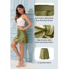 imageALCEA ROSEA Womens Elegant Silky Satin Mini Skirt High Waist Short Skirt Leopard Print Mini A Line Skirts for WomenOlive Green