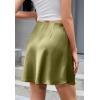 imageALCEA ROSEA Womens Elegant Silky Satin Mini Skirt High Waist Short Skirt Leopard Print Mini A Line Skirts for WomenOlive Green