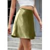 imageALCEA ROSEA Womens Elegant Silky Satin Mini Skirt High Waist Short Skirt Leopard Print Mini A Line Skirts for WomenOlive Green