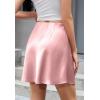 imageALCEA ROSEA Womens Elegant Silky Satin Mini Skirt High Waist Short Skirt Leopard Print Mini A Line Skirts for WomenPink