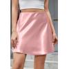 imageALCEA ROSEA Womens Elegant Silky Satin Mini Skirt High Waist Short Skirt Leopard Print Mini A Line Skirts for WomenPink
