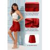 imageALCEA ROSEA Womens Elegant Silky Satin Mini Skirt High Waist Short Skirt Leopard Print Mini A Line Skirts for WomenTomato
