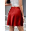 imageALCEA ROSEA Womens Elegant Silky Satin Mini Skirt High Waist Short Skirt Leopard Print Mini A Line Skirts for WomenTomato