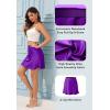 imageALCEA ROSEA Womens Elegant Silky Satin Mini Skirt High Waist Short Skirt Leopard Print Mini A Line Skirts for WomenViolet