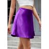 imageALCEA ROSEA Womens Elegant Silky Satin Mini Skirt High Waist Short Skirt Leopard Print Mini A Line Skirts for WomenViolet