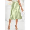image:imageALCEA ROSEA Womens Satin High Waisted Silk Aline Wedding Elegant Elastic Midi Maxi Skirt7212 Apple Green