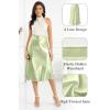 image:imageALCEA ROSEA Womens Satin High Waisted Silk Aline Wedding Elegant Elastic Midi Maxi Skirt7212 Apple Green