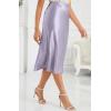 image:imageALCEA ROSEA Womens Satin High Waisted Silk Aline Wedding Elegant Elastic Midi Maxi Skirt7212 Light Purple