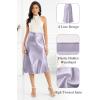 image:imageALCEA ROSEA Womens Satin High Waisted Silk Aline Wedding Elegant Elastic Midi Maxi Skirt7212 Light Purple