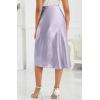 image:imageALCEA ROSEA Womens Satin High Waisted Silk Aline Wedding Elegant Elastic Midi Maxi Skirt7212 Light Purple