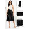 image:imageALCEA ROSEA Womens Satin High Waisted Silk Aline Wedding Elegant Elastic Midi Maxi Skirt7212black
