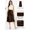 image:imageALCEA ROSEA Womens Satin High Waisted Silk Aline Wedding Elegant Elastic Midi Maxi Skirt7212brown