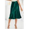 image:imageALCEA ROSEA Womens Satin High Waisted Silk Aline Wedding Elegant Elastic Midi Maxi Skirt7212dark Green