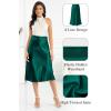 image:imageALCEA ROSEA Womens Satin High Waisted Silk Aline Wedding Elegant Elastic Midi Maxi Skirt7212dark Green