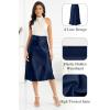 image:imageALCEA ROSEA Womens Satin High Waisted Silk Aline Wedding Elegant Elastic Midi Maxi Skirt7212navy