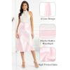 image:imageALCEA ROSEA Womens Satin High Waisted Silk Aline Wedding Elegant Elastic Midi Maxi Skirt7212pink
