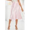 image:imageALCEA ROSEA Womens Satin High Waisted Silk Aline Wedding Elegant Elastic Midi Maxi Skirt7212pink