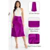 image:imageALCEA ROSEA Womens Satin High Waisted Silk Aline Wedding Elegant Elastic Midi Maxi Skirt7212rose Red