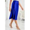 image:imageALCEA ROSEA Womens Satin High Waisted Silk Aline Wedding Elegant Elastic Midi Maxi Skirt7212royal Blue