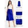 image:imageALCEA ROSEA Womens Satin High Waisted Silk Aline Wedding Elegant Elastic Midi Maxi Skirt7212royal Blue
