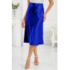image:imageALCEA ROSEA Womens Satin High Waisted Silk Aline Wedding Elegant Elastic Midi Maxi Skirt7212royal Blue