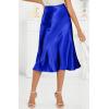 image:imageALCEA ROSEA Womens Satin High Waisted Silk Aline Wedding Elegant Elastic Midi Maxi Skirt7212royal Blue