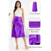 image:imageALCEA ROSEA Womens Satin High Waisted Silk Aline Wedding Elegant Elastic Midi Maxi Skirt7212violet